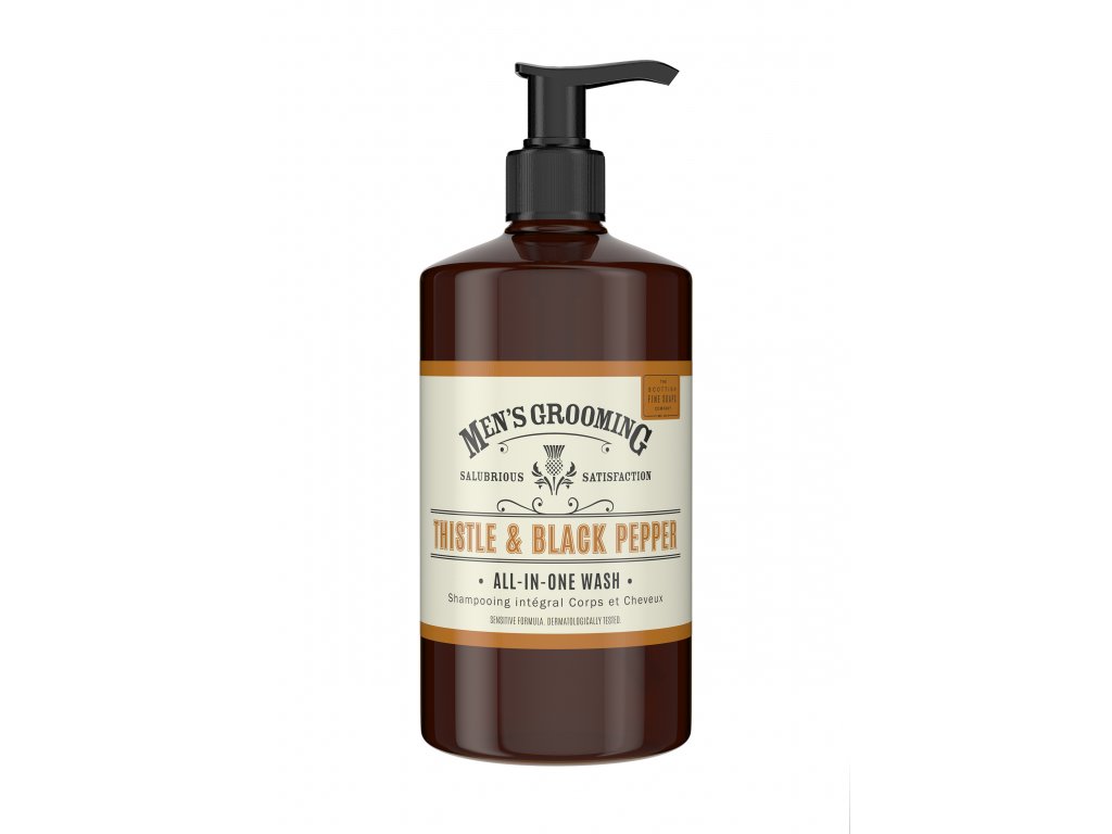 Scotish fine Soap Pánsky sprch gél na telo a vlasy Ostropestrec čierne korenie 500ml