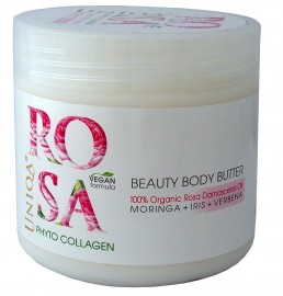 ROSA UNIQA  Telové maslo s fytokolagénom a ružovým olejom VEGAN,350 ml