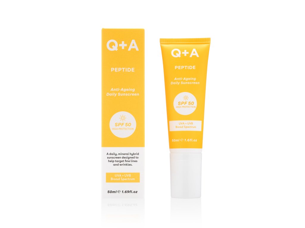 SPF50 Q+A Peptide Ochranný anti-ageing pleťový krém SPF50, 50 ml
