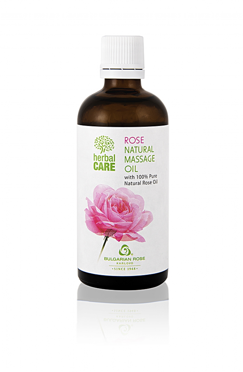 Prírodný masážny olej Herbal Care s ružovým olejom a výťažkom z damašskej ruže 100 ml