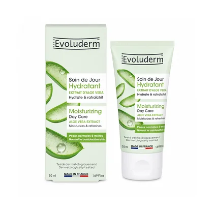 Hydratačný denný krém s Aloe Vera, pre normálnu a zmiešanú pleť, 50 ml